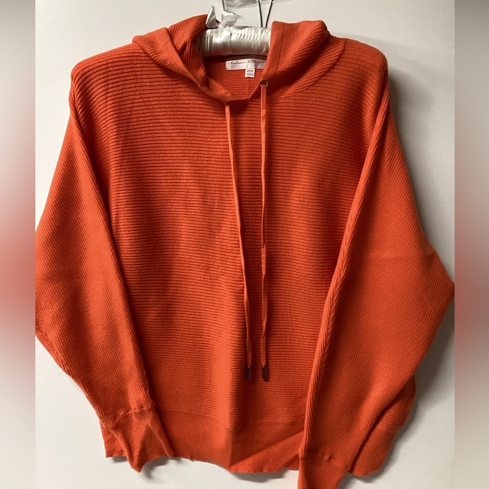 Chelsea & Theodore Orange Hooded Sweater